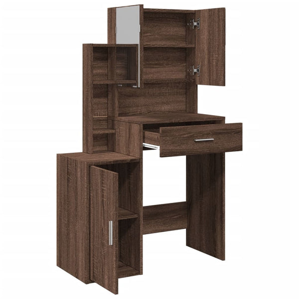Schminktisch mit Schrank Braun Eichenoptik