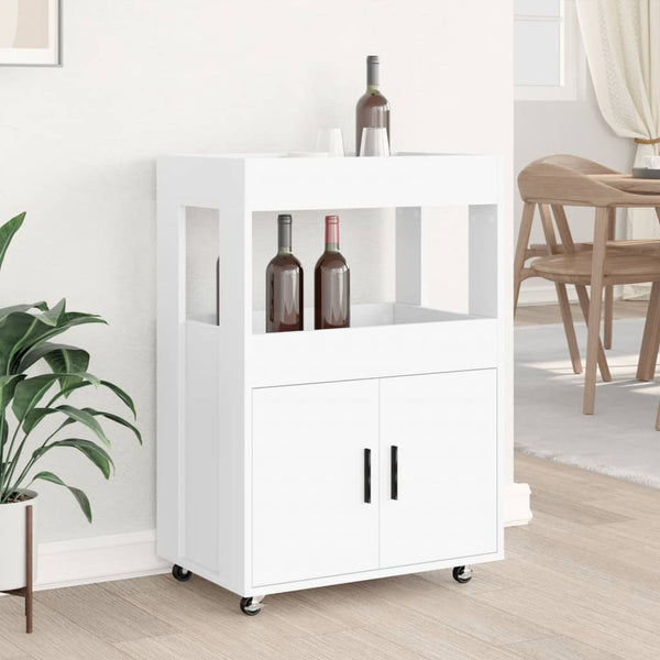Barwagen Weiß Holzwerkstoff 60x39,5x89 cm