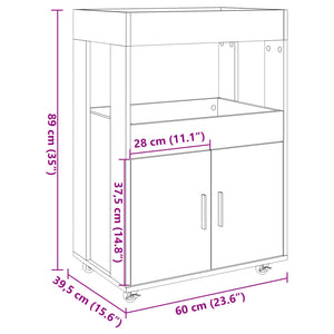 Barwagen Weiß Holzwerkstoff 60x39,5x89 cm