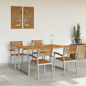 Garten Essgruppe 5-teilig Akazie Grau