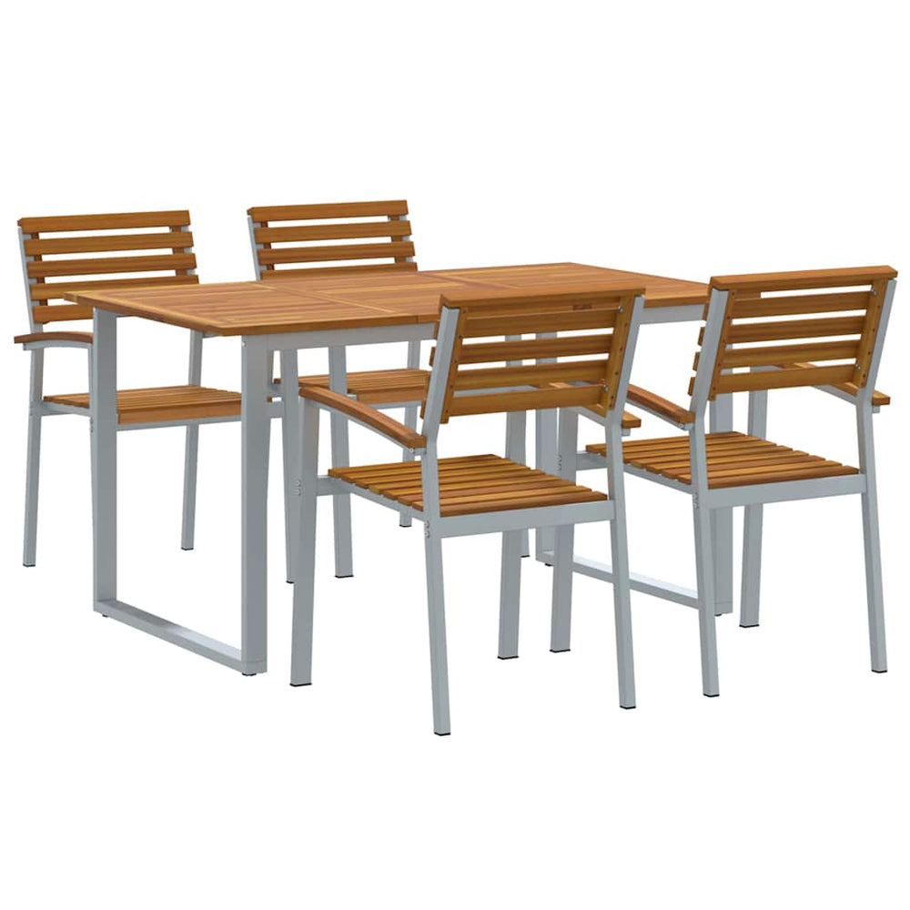 Garten Essgruppe 5-teilig Akazie Grau