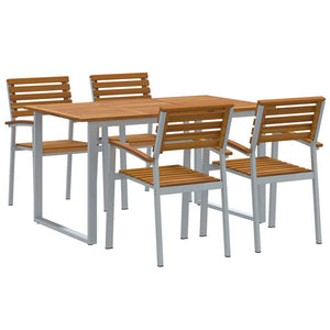 Garten Essgruppe 5-teilig Akazie Grau