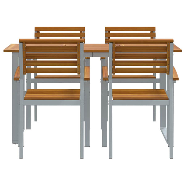Garten Essgruppe 5-teilig Akazie Grau