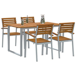Garten Essgruppe 5-teilig Akazie Grau
