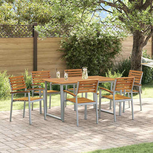 7-teilige Garten Essgruppe aus Akazienholz