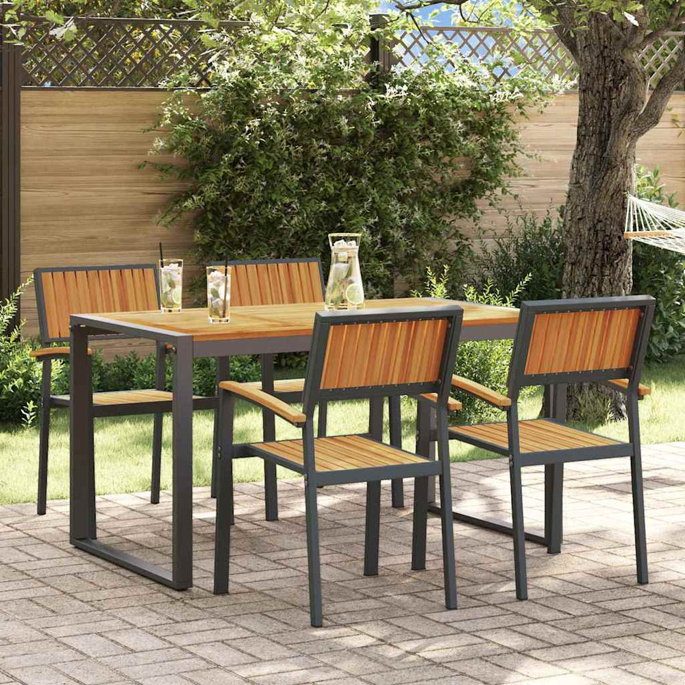 Garten Essgruppe 5-teilig Akazie Schwarz