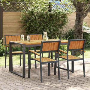 Garten Essgruppe 5-teilig Akazie Schwarz