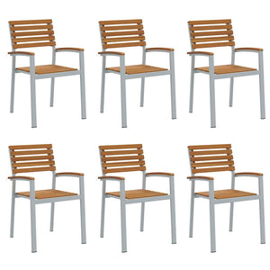 Gartenstuhl 6er Set Akazie Braun
