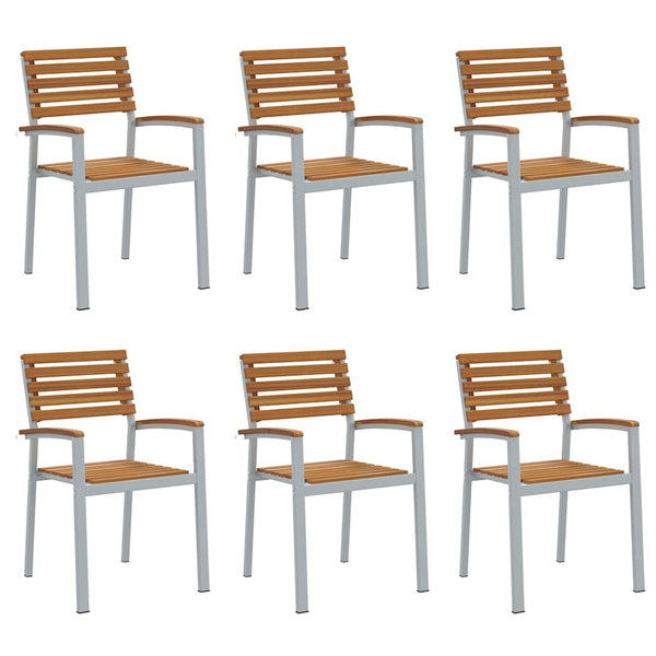Gartenstuhl 6er Set Akazie Braun