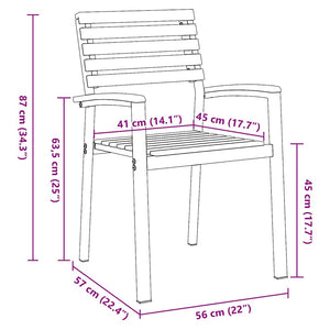 Gartenstuhl 6er Set Akazie Braun
