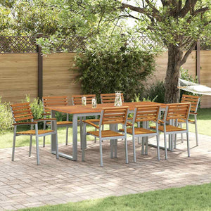 8er Set Gartenstühle Akazie Braun