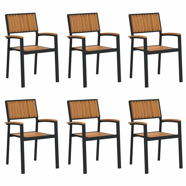 Stapelstühle 6er Set Akazie Massivholz Braun