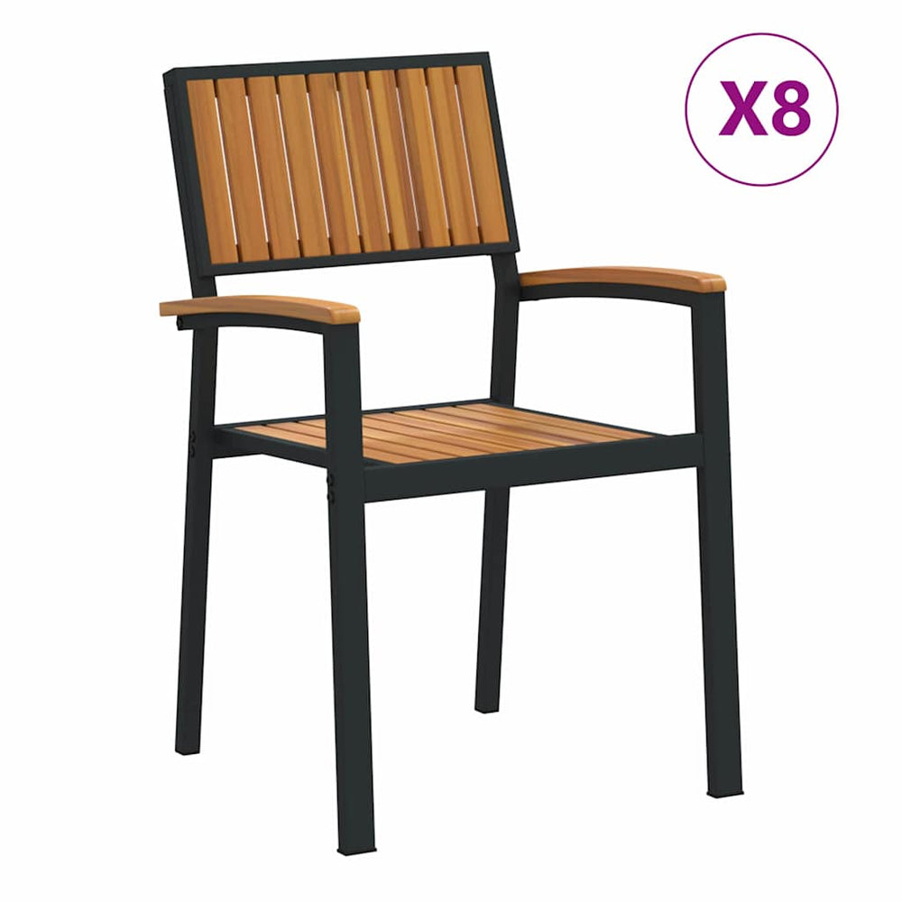 Stapelstühle 8er Set Akazie Massivholz Braun