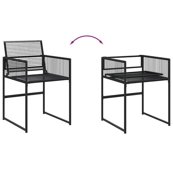 11-tlg. Garten Essgruppe Schwarz Poly Rattan