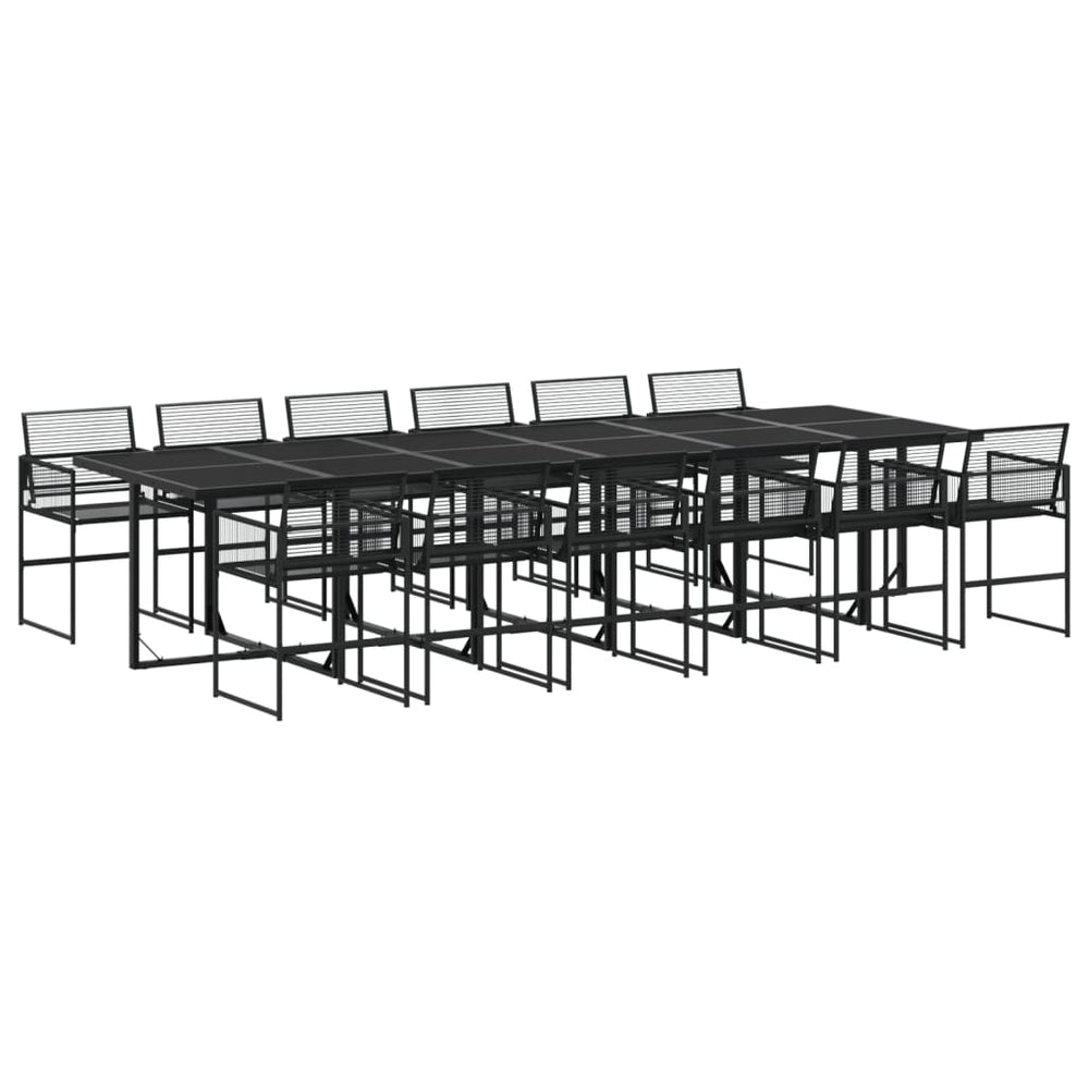 vidaXL Salon de jardin à dîner 13 pcs Noir Résine tressée