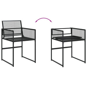 13-tlg. Garten Essgruppe Schwarz Poly Rattan