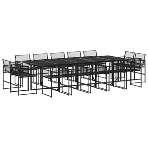 15-tlg. Garten Essgruppe Schwarz Poly Rattan