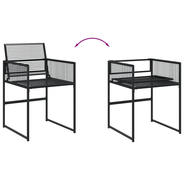 15-tlg. Garten Essgruppe Schwarz Poly Rattan