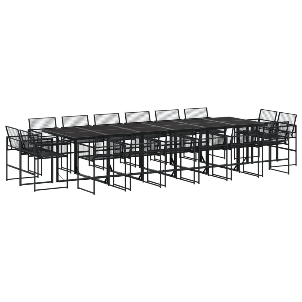 vidaXL Salon de jardin 17 pcs Résine tressée Noir
