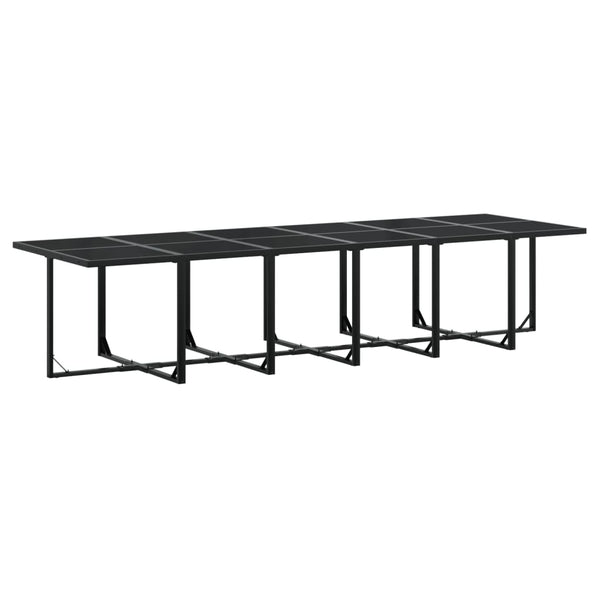 17-teilige Garten Essgruppe Schwarz Poly Rattan