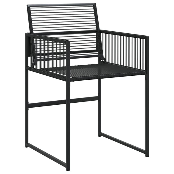 17-teilige Garten Essgruppe Schwarz Poly Rattan
