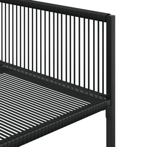 17-teilige Garten Essgruppe Schwarz Poly Rattan