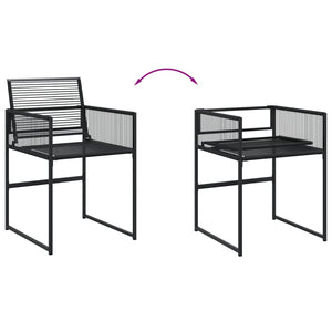 17-teilige Garten Essgruppe Schwarz Poly Rattan
