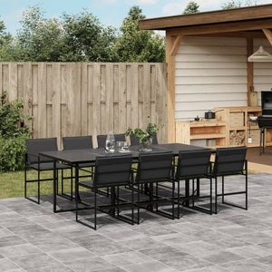 9-teilige Garten Essgruppe mit Kissen