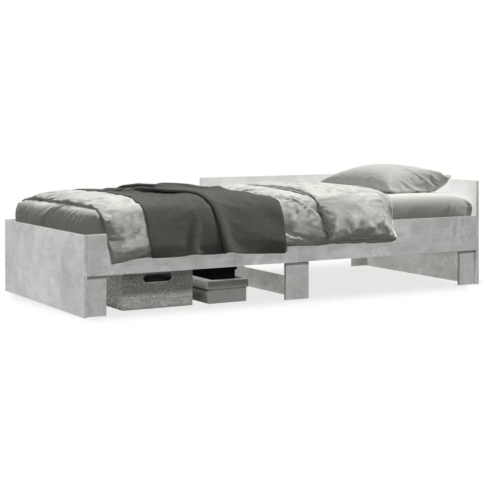 vidaXL Bed Frame Concrete Grey 90x200 cm Engineered Wood