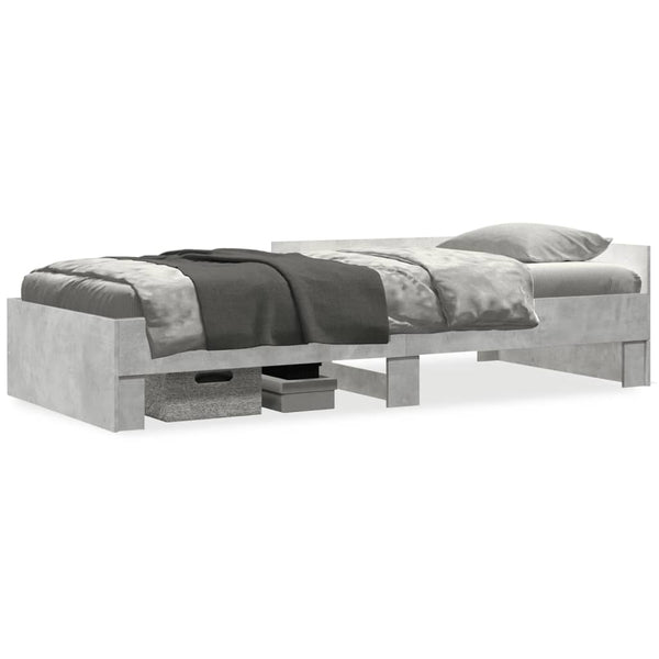 vidaXL Cadre de lit Gris Béton 90x200 cm Bois d'ingénierie