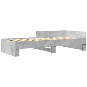 vidaXL Cadre de lit Gris Béton 90x200 cm Bois d'ingénierie