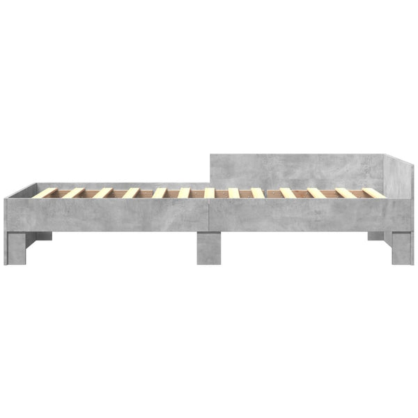 vidaXL Cadre de lit Gris Béton 90x200 cm Bois d'ingénierie