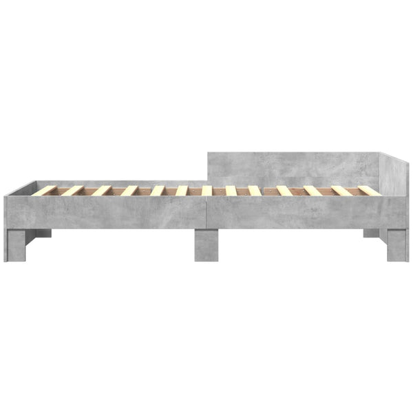 vidaXL Cadre de lit Gris Béton 90x200 cm Bois d'ingénierie