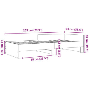 vidaXL Cadre de lit Gris Béton 90x200 cm Bois d'ingénierie