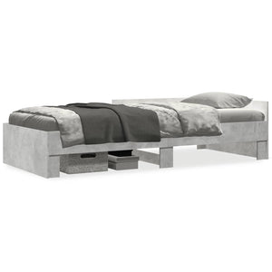 vidaXL Cadre de lit gris béton 90x190 cm Bois d'ingénierie