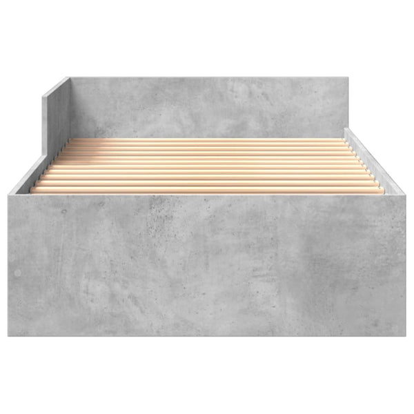 vidaXL Cadre de lit gris béton 90x190 cm Bois d'ingénierie