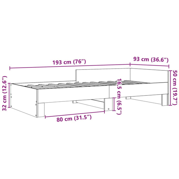 Bettgestell Grau 90x190 cm