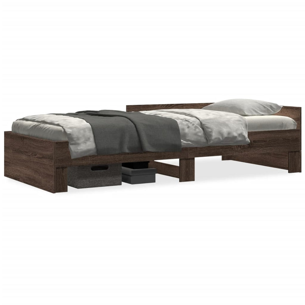 vidaXL Bed Frame Without Mattress Brown Oak 90x190 cm Engineered Wood