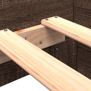 Bettgestell 90x190 cm Braun Eiche