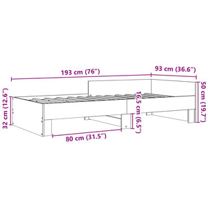 Bettgestell 90x190 cm Braun Eiche