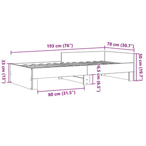 Bettgestell Weiß 75x190 cm