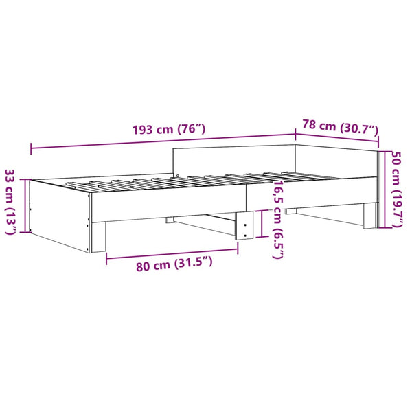 Bettgestell Weiß 75x190 cm