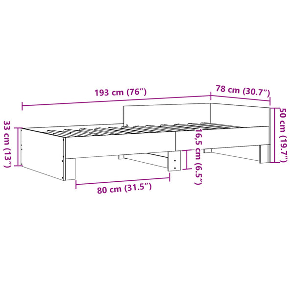 Bettgestell Schwarz 75x190 cm