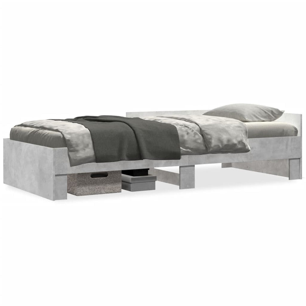 vidaXL Cadre de lit Gris béton 75x190 cm Bois d'ingénierie