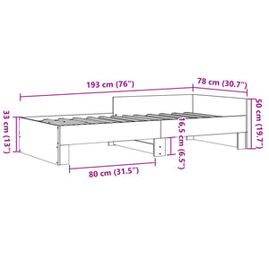 Bettgestell Betongrau 75x190 cm