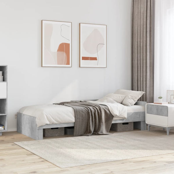 Bettgestell Betongrau 75x190 cm