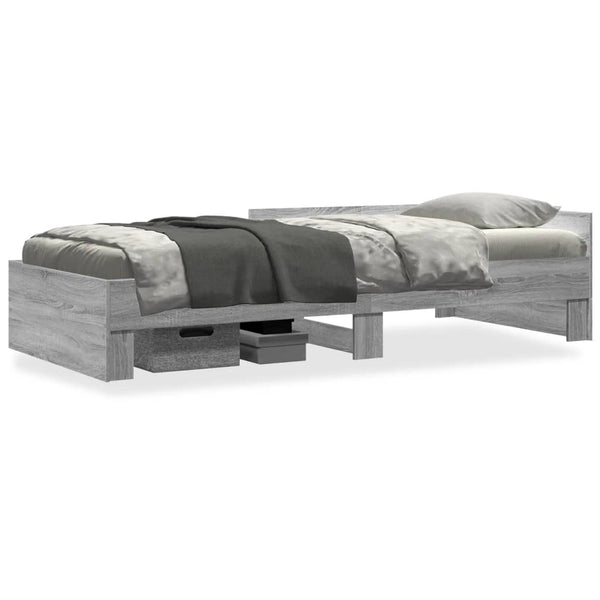 Bettgestell Grau Sonoma 75x190 cm