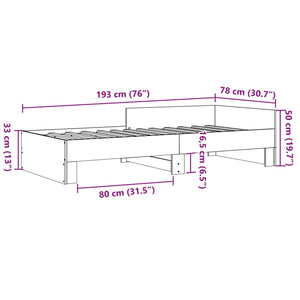 Bettgestell Grau Sonoma 75x190 cm