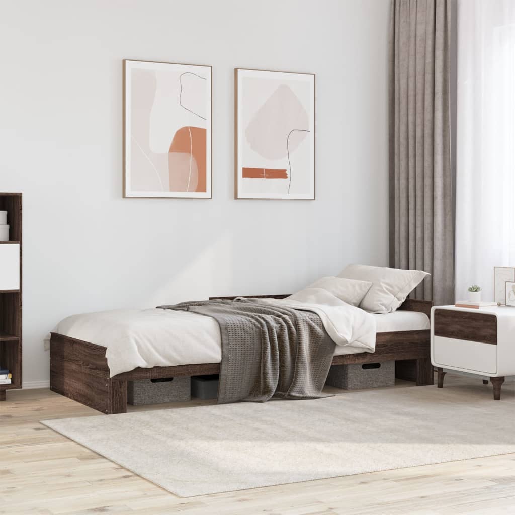 Bettgestell Braun Eiche 75x190 cm