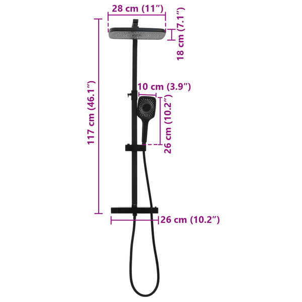 Doppelkopf Duschset Schwarz Messing